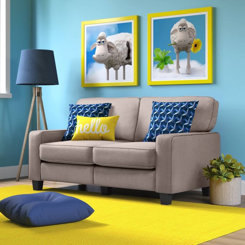 Serta Palisades Upholstered 61" Sofas for Living Room Modern Design Couch, Straight Arms, Tool-Free Assembly
