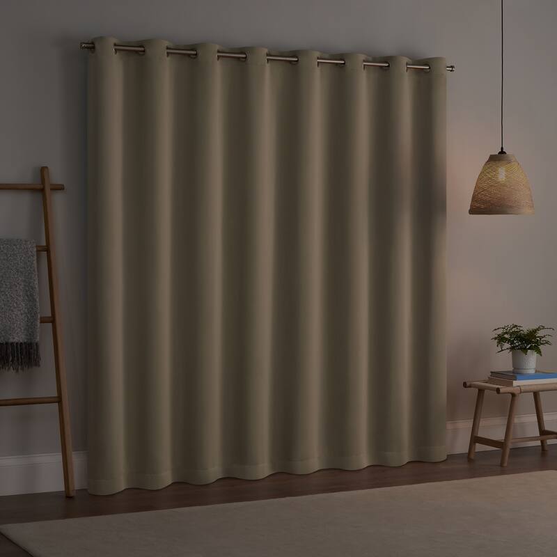 Eclipse Blackout Curtains, Darrell Thermaweave Grommet Extra Wide Curtains, Sliding Door Curtains 84 in x 100 in