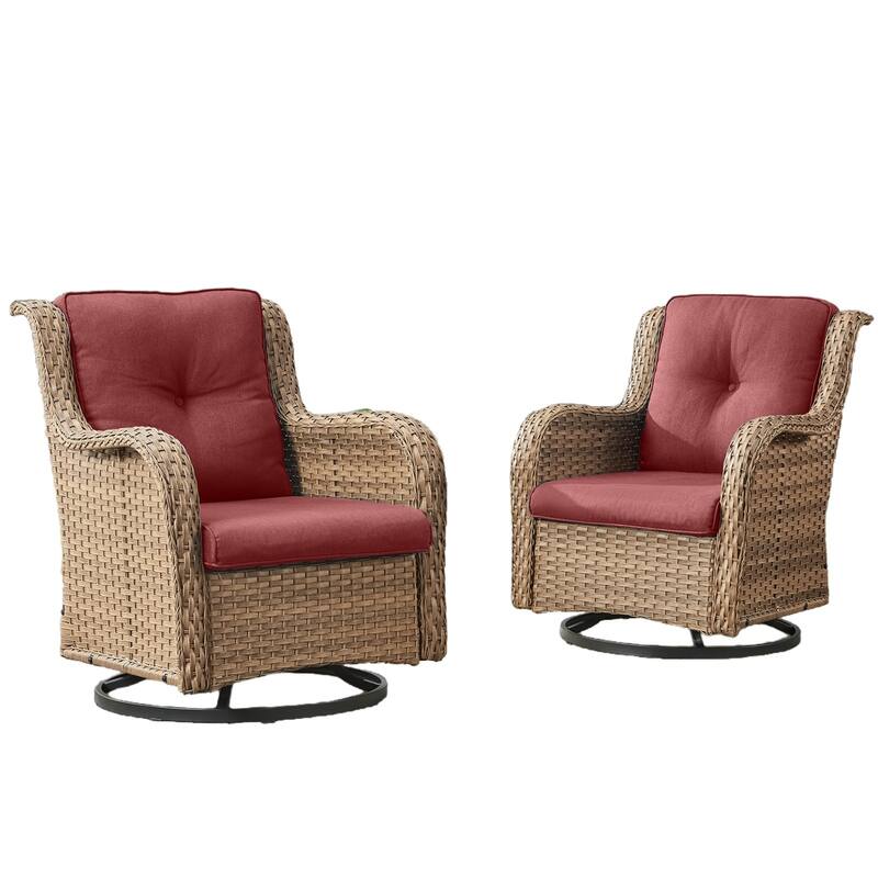 Pocassy 4Pieces Swivel Glider Chairs with 5Inch 6Inch Cushion