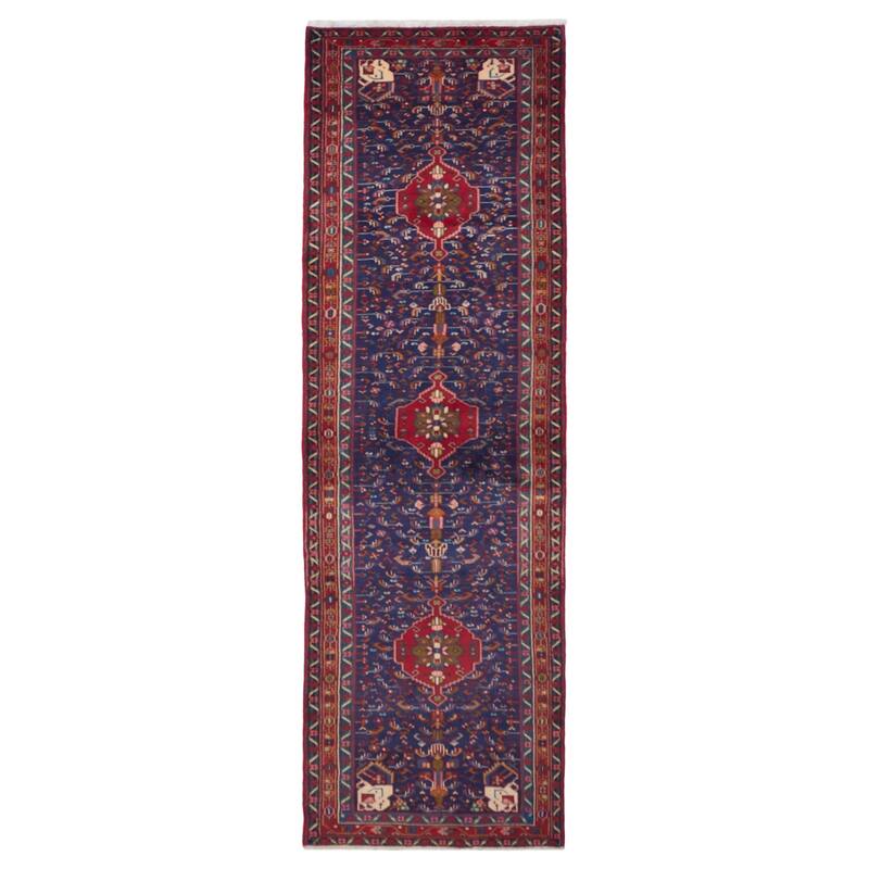 ECARPETGALLERY Hand-knotted Anadol Navy Wool Rug - 3'2 x 10'4