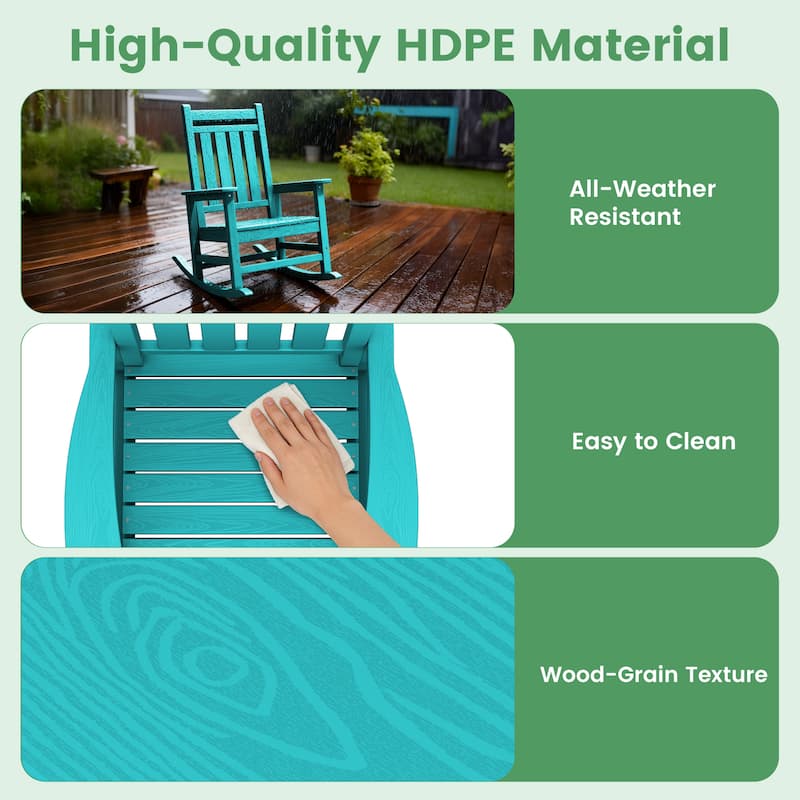 Modern High-Back Rocking Adirondack Chair All Weather