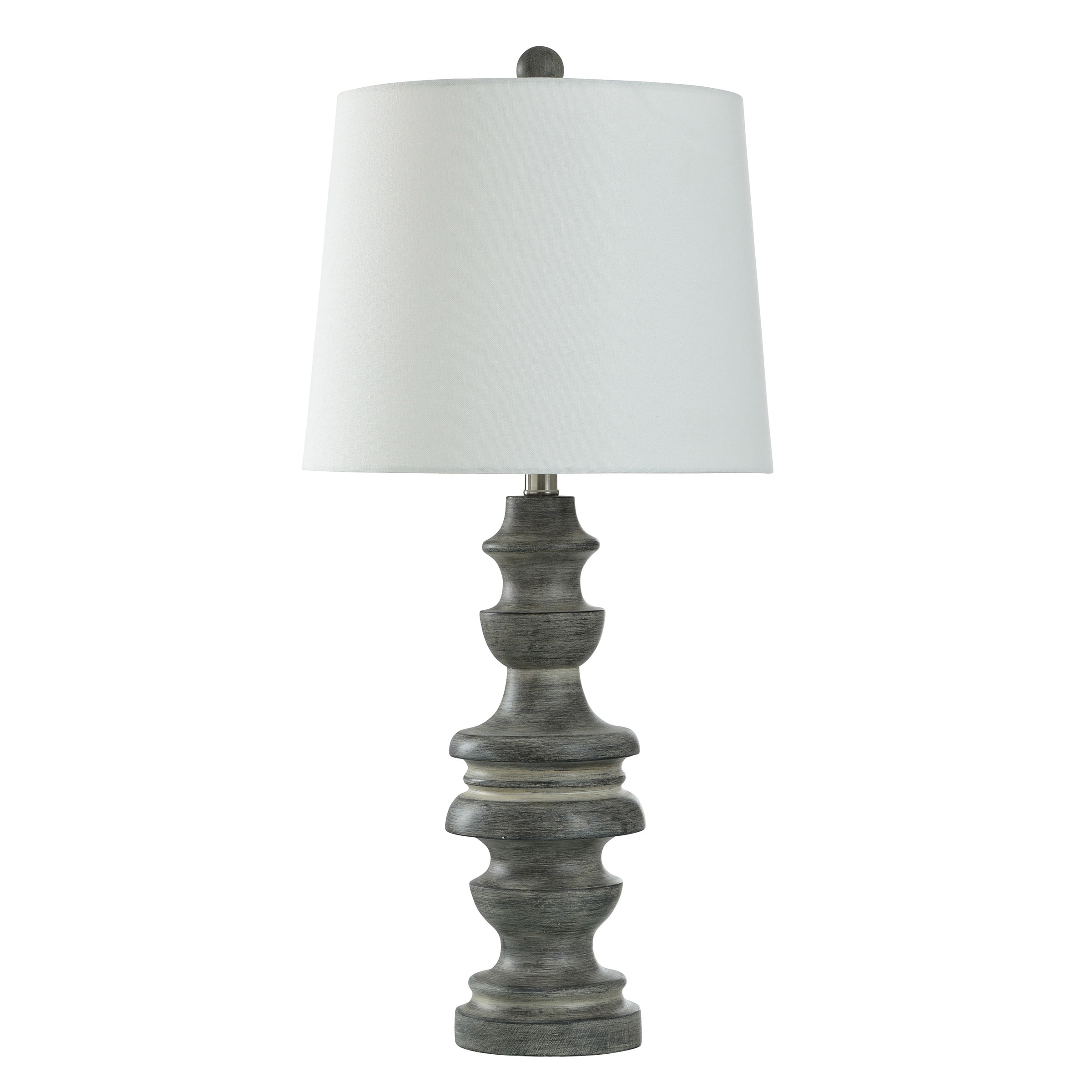 StyleCraft Arthur - Poly Resin Table Lamp - Bullwell Grey - White Shade