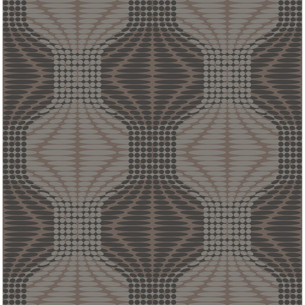 A-Street Prints Optic Brown Geometric Wallpaper
