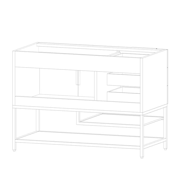 Noble 42" Free Standing Vanity (L Drawer) with Reinforced Acrylic Sink - 42" Width