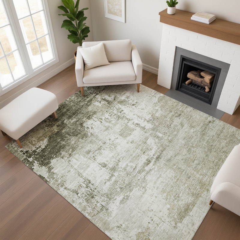 Premium Washable Super Soft Abstract Glam Mayfield Rug - Taupe - 2'6" x 3'10"
