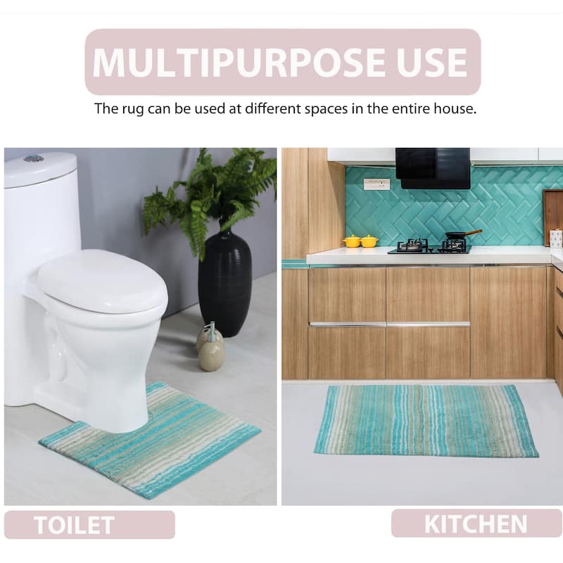 Gradiation Collection Absorbent Cotton Machine Washable Bath Rug