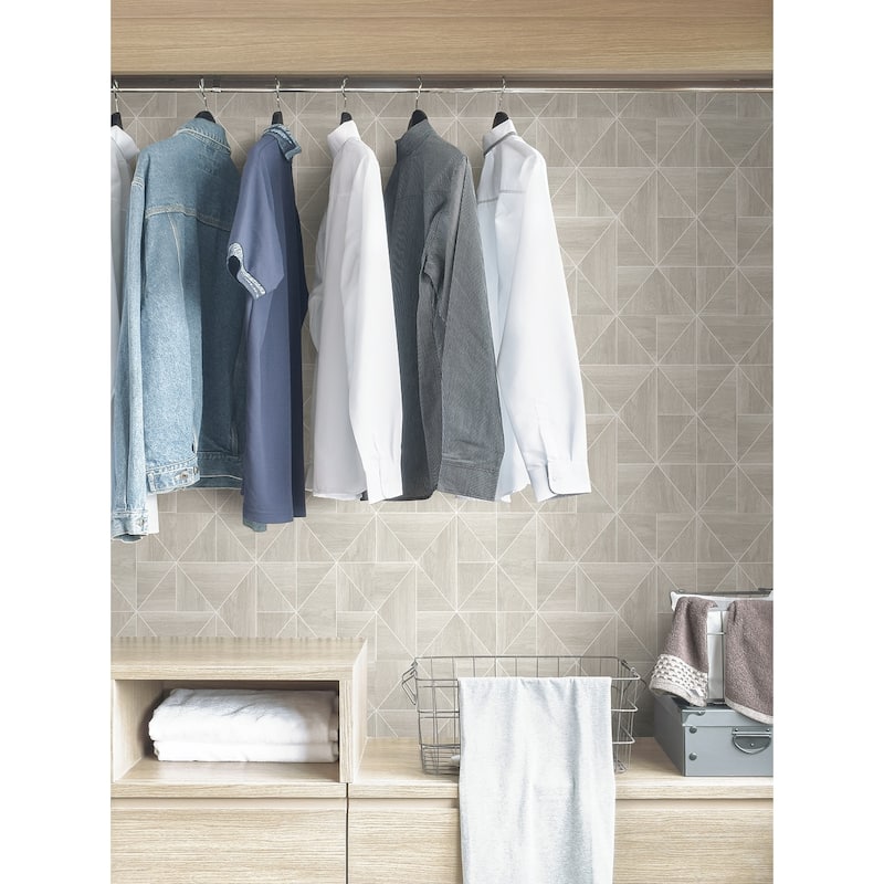 NuWallpaper Taupe Lazlo Peel & Stick Wallpaper - 216in x 20.5in x 0.025in