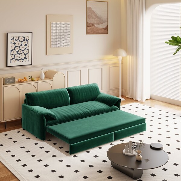 Convertible Sofa Bed, 3-in-1 Multi-Functional Velvet Queen