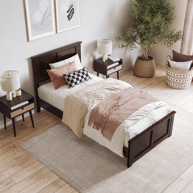 Charlotte Solid Wood Low Profile Platform Bed with Matching Footboard