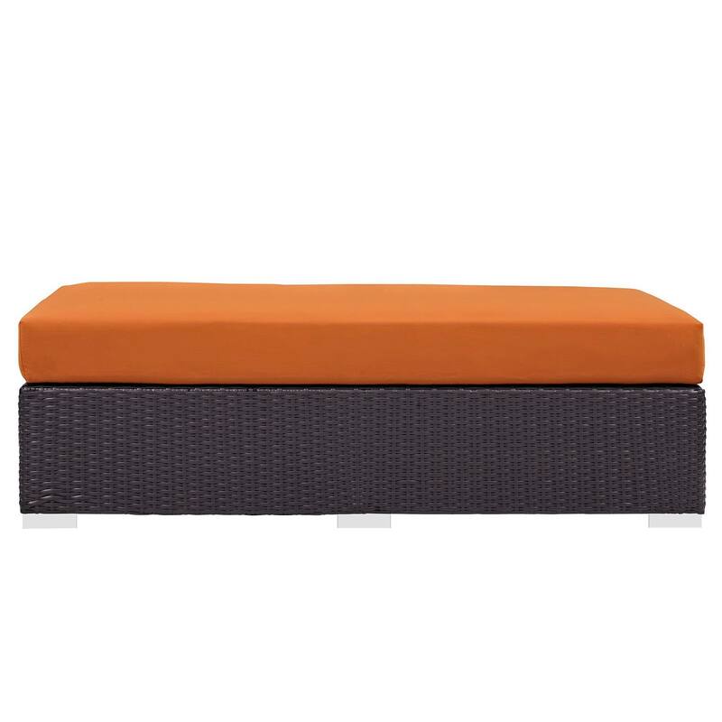 Convene Outdoor Patio Fabric Rectangle Ottoman