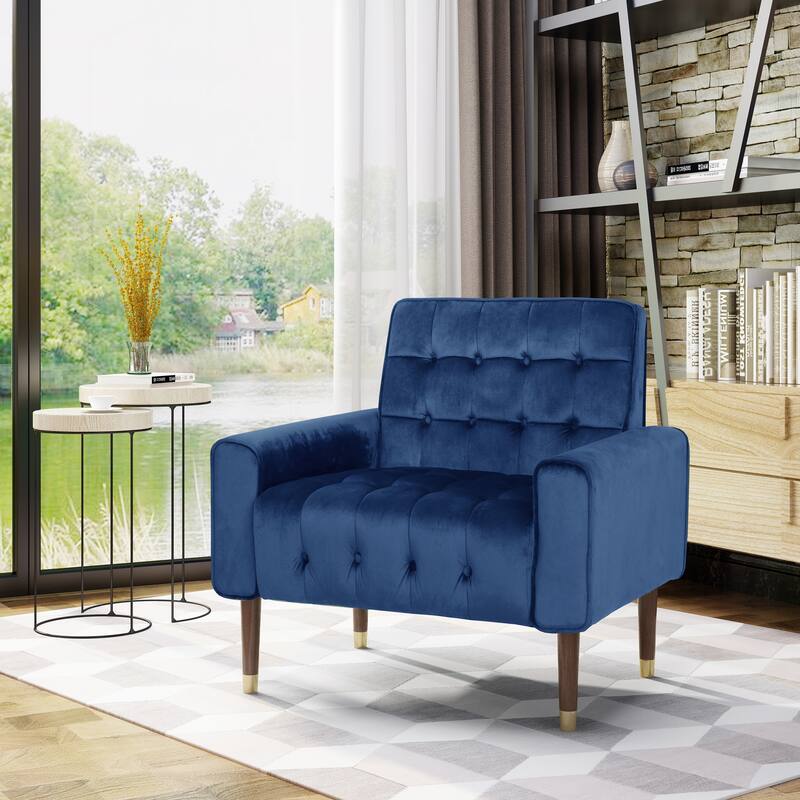 Bourchier Button-tufted Velvet Armchair by Christopher Knight Home