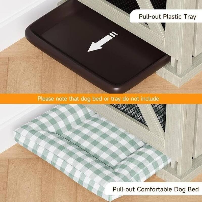 Spacious 71" Heavy Duty Dog Crate Furniture with Removable Divide