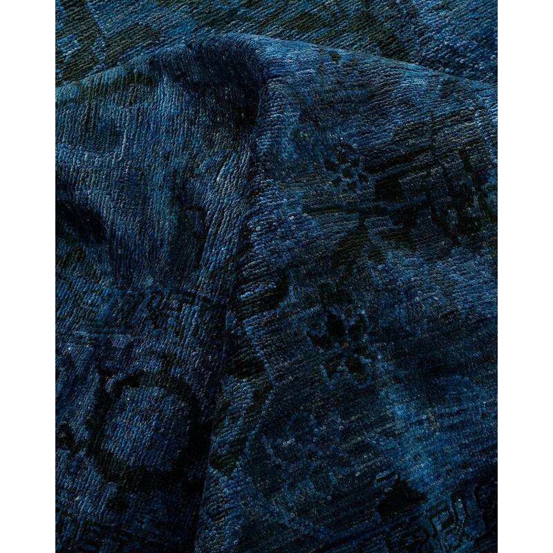 Overton Hand Knotted Wool Vintage Inspired Modern Contemporary Overdyed Purple Area Rug - 11' 10" x 14' 9"