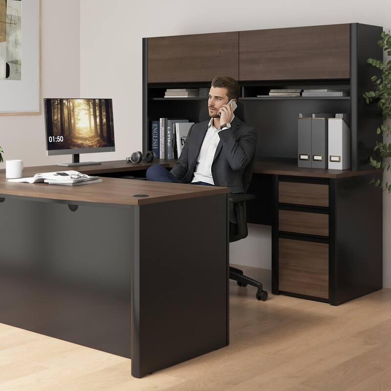 Bestar Connexion U-shaped Workstation Desk Kit