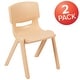 preview thumbnail 38 of 47, 2 Pack Plastic Stack School Chair with 13.25"H Seat, K-2 School Chair Natural