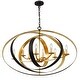 preview thumbnail 3 of 6, Luna 8 Light Bronze & Gold Oval Chandelier - 36'' W x 26.5'' H