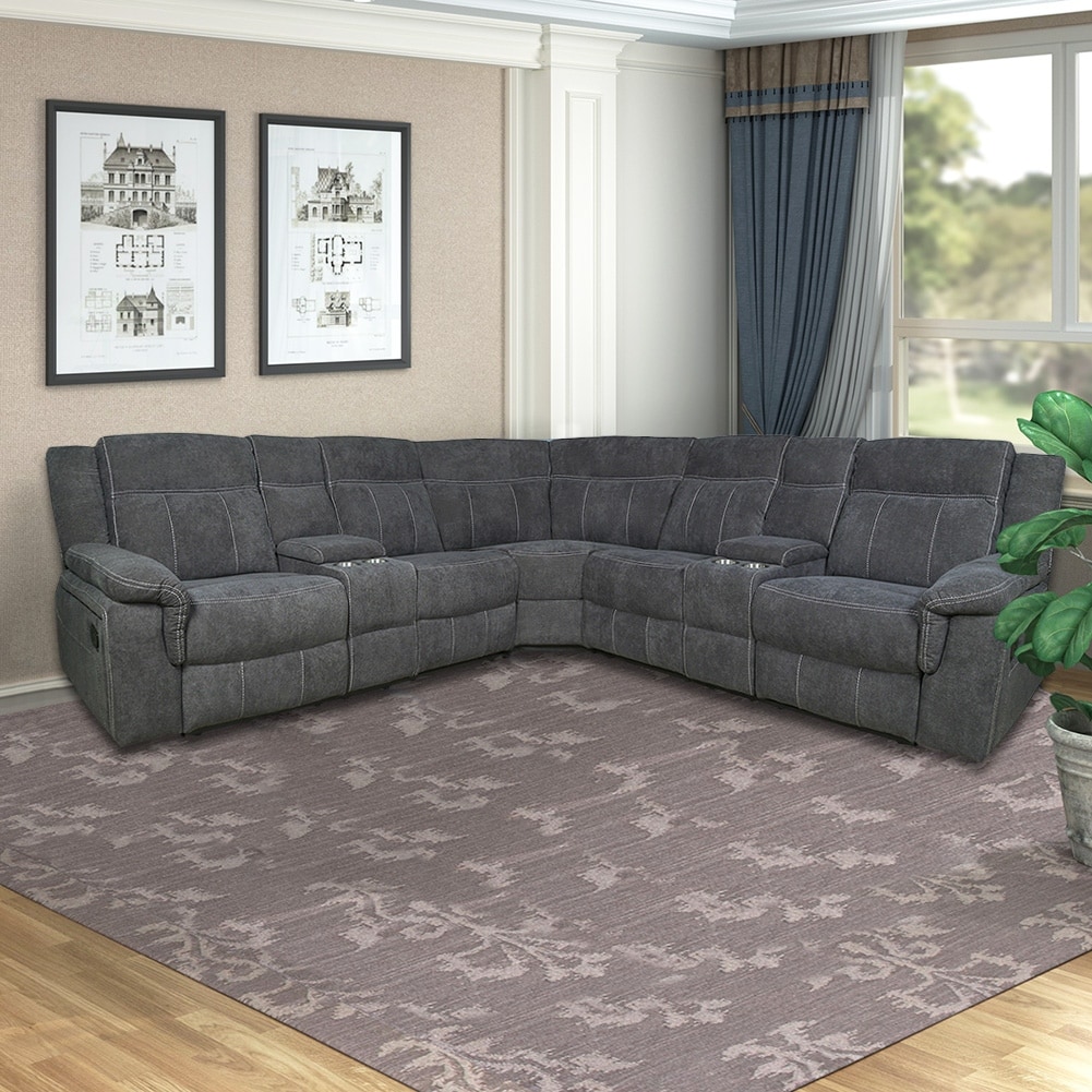 INSEUS Modern Sectional Sofa Couch Mannual Motion Sofa with Cup Holder