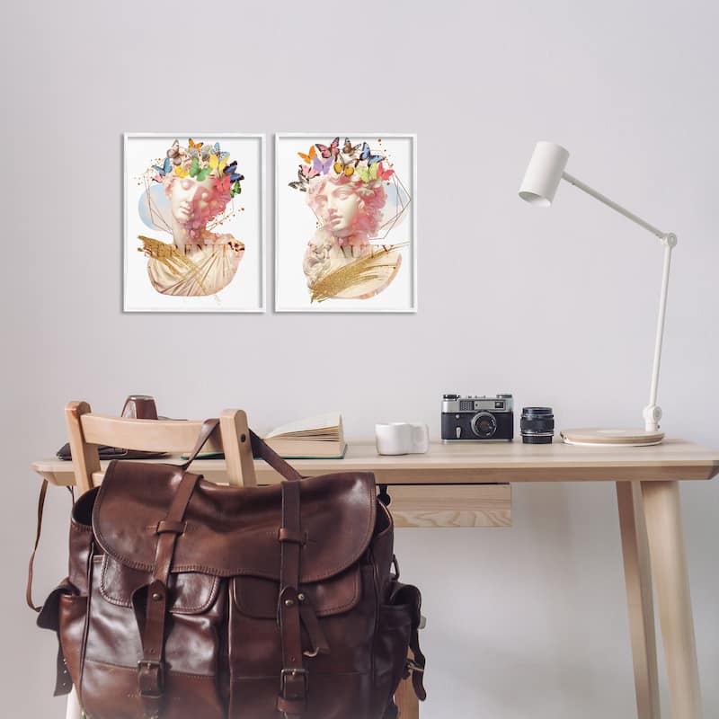 Stupell Serenity & Beauty Glam Collages Framed Giclee Art Design By Susan Arnot (Set of 2)
