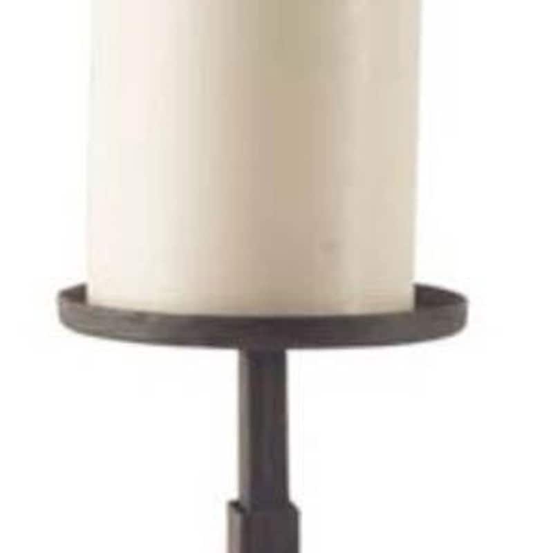 16" Brown Distressed Abstract Solid Wood Tabletop Pillar Candle Holder