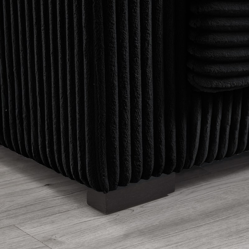 93" Sectional Sofa, L-Shaped with Reversible Chaise Lounge, Upholstered in Soft Corduroy