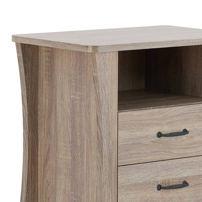 Charming Rustic Accent Table with Versatile Storage Options