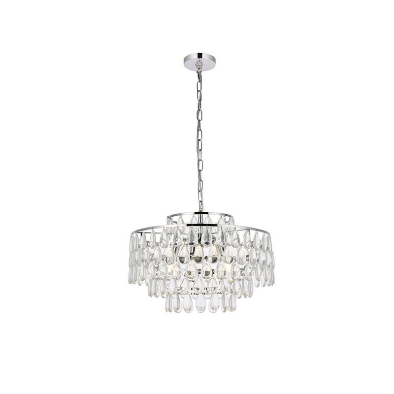 Elegant Lighting 1102D20 Mila 5 Light 20" Wide Crystal Pendant with