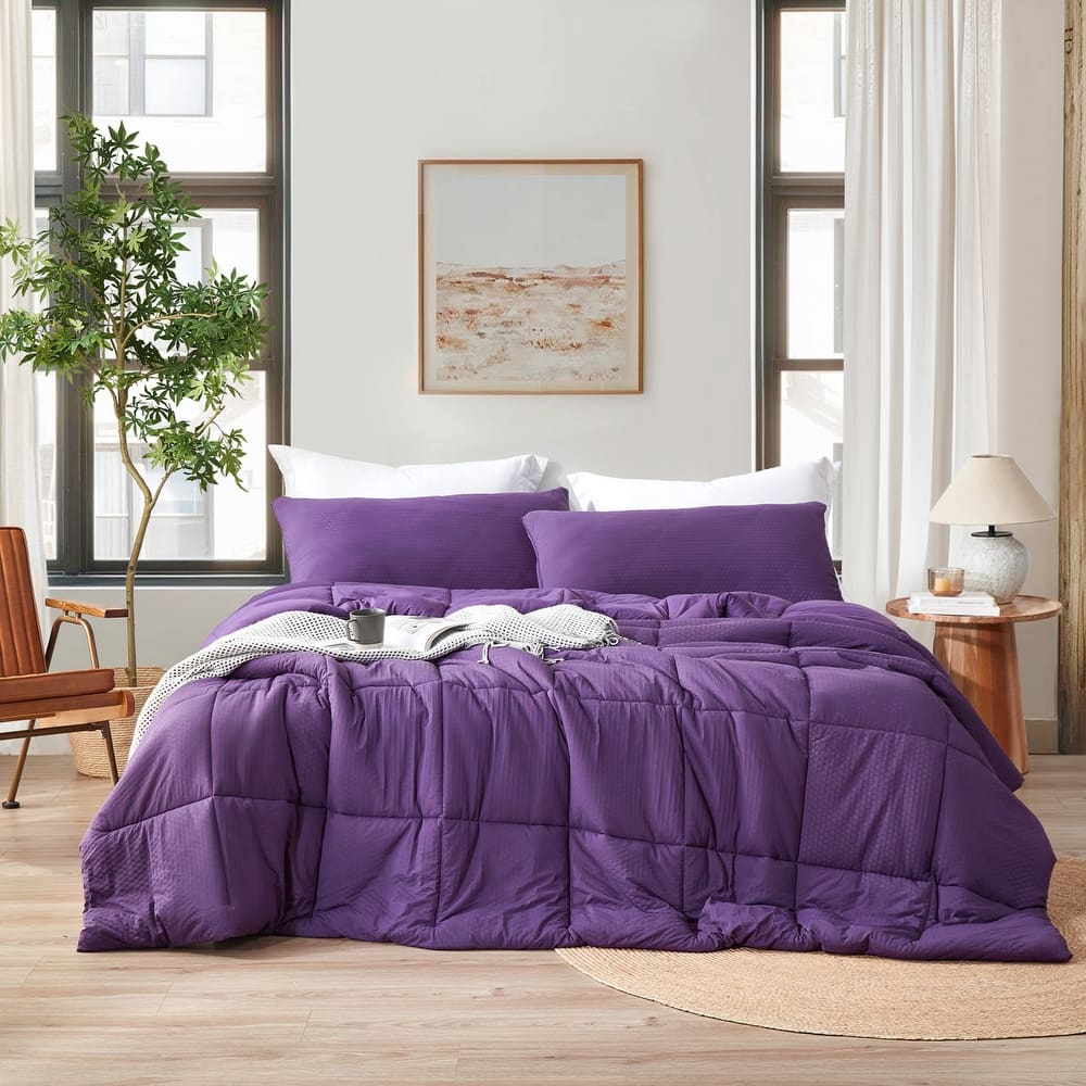 Snowflakes - Coma Inducer® Oversized Comforter Set - Purple Acai