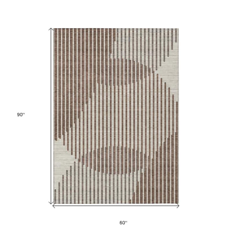 HomeRoots Geometric Transitional Rectangle Outdoor Rug