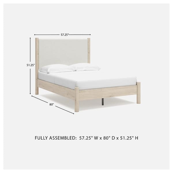 dimension image slide 0 of 3, Signature Design by Ashley Cadmori Upholstered Panel Platform Bed