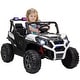 preview thumbnail 1 of 28, Qaba 24V Dual Motor Kids Ride-On Car, 2 Seater, Parental Remote, 3 Speed, LED Lights, White White