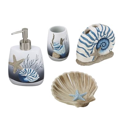 Avanti Blue Lagoon 4 Pc Bath Accessory Set - Multicolor