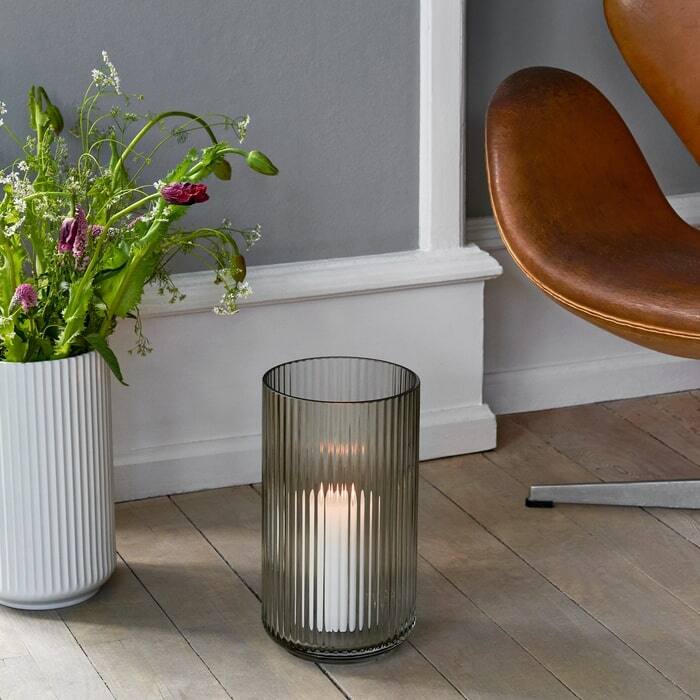 Lyngby Porcelæn Mouth Blown Glass Vase, Smoke