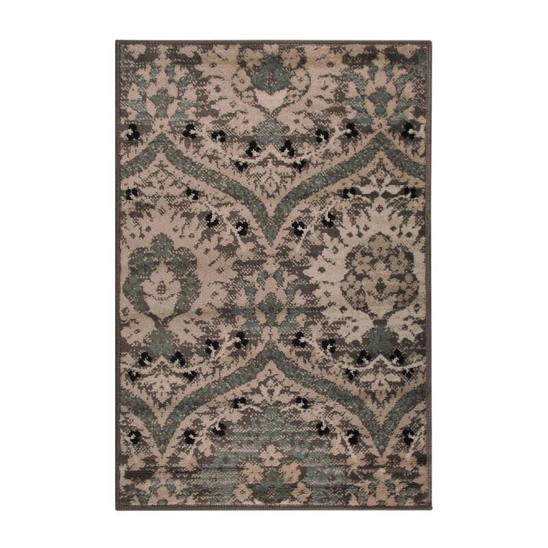 Superior Augusta Vintage Floral Damask Indoor Runner or Area Rug - 2' x 3' - Light Blue