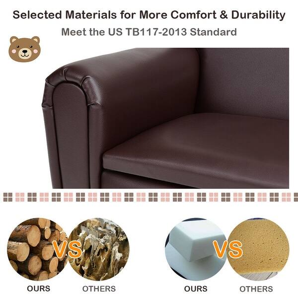 Shop Gymax Kids Sofa Armrest Chair Lounge Couch Wood Construction