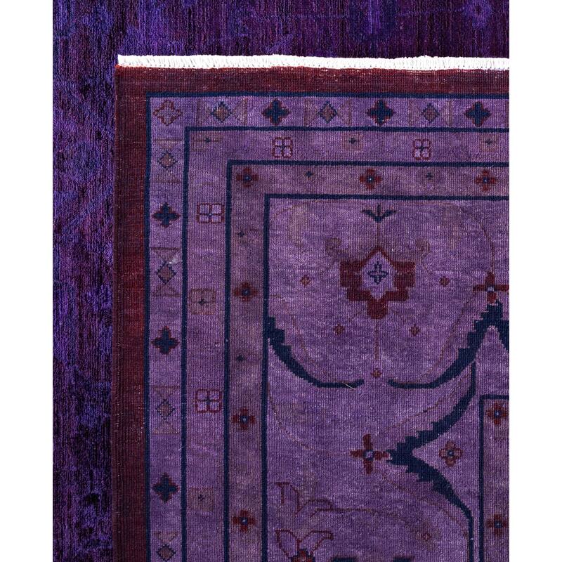 Overdyed One-of-a-Kind Hand-Knotted Area Rug - Purple - 12' 2" x 15' 1"