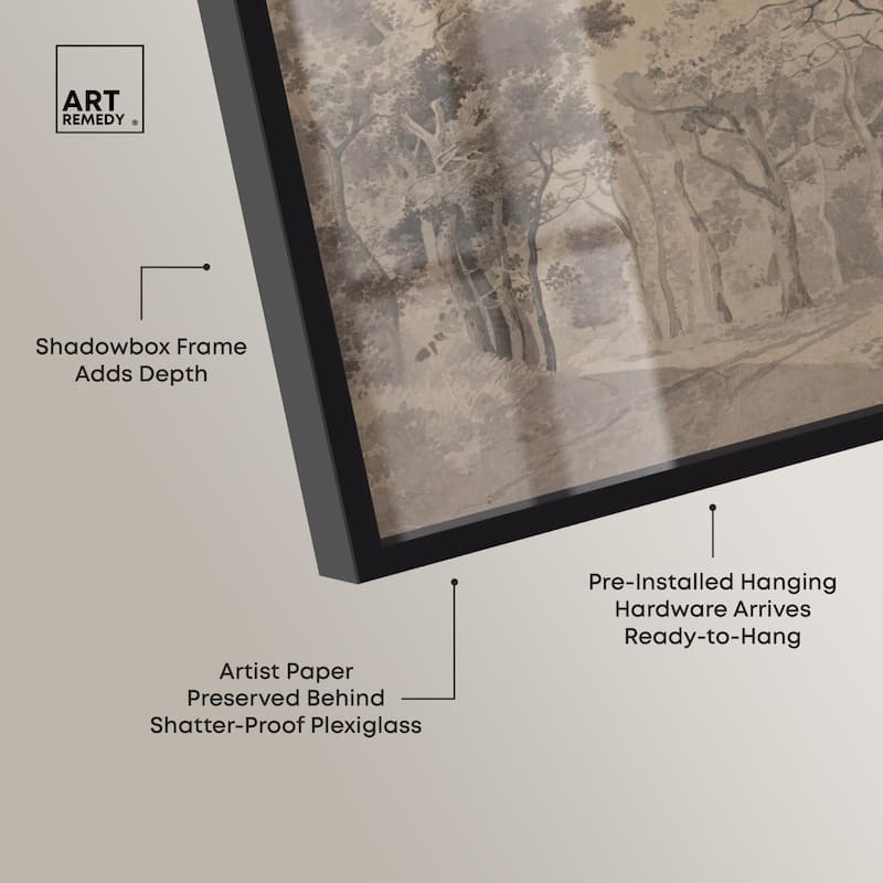 Grove with Road and Haycart Shadowbox by Art Remedy