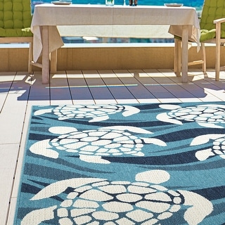 Ambrosi Sea Turtles Novelty Indoor/ Outdoor Area Rug