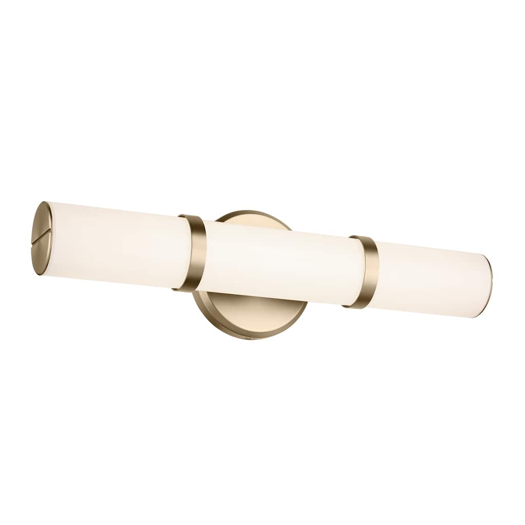Kichler Lighting Rosh 18" Bath Bar Small LED with White Glass in Champagne Bronze