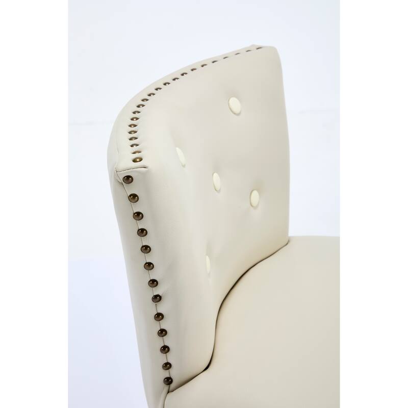 Set of 2 Cow Print Leather Swivel Bar Stools with Back, Wooden Frame & 360-Degree Spin, Beige