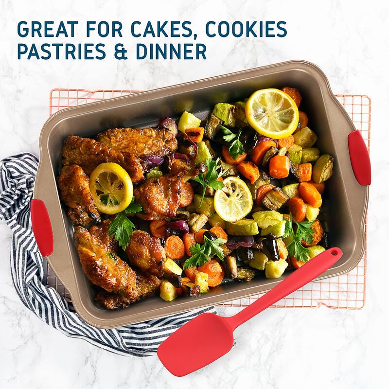 JoyTable Bakeware Set - 15 PC Nonstick Bakeware Set With Silicone Handles & Utensils