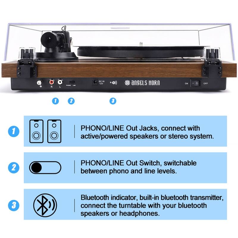 Classic Bluetooth Turntable Vinyl Record Player