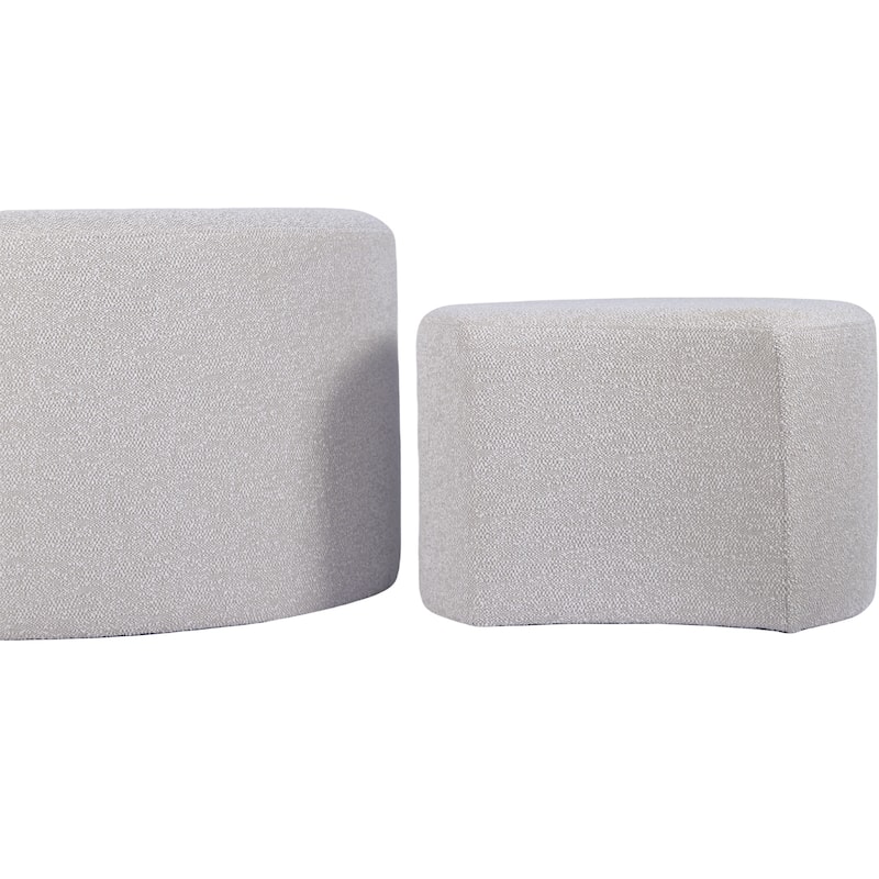 Set of 2 Upholstered Nesting Coffee Tables
