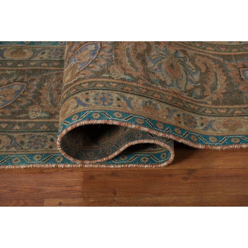 Traditional Mashad Persian Area Rug Handmade Wool Carpet - 9'3" x 12'10"