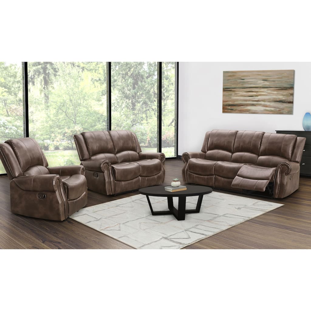 Abbyson Bradford Manual Reclining Sofa Set