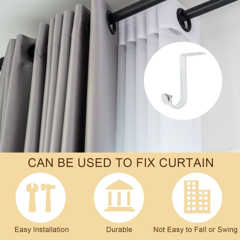 3Pcs Ceiling Mount Curtain Rod Brackets, Drapery Holder