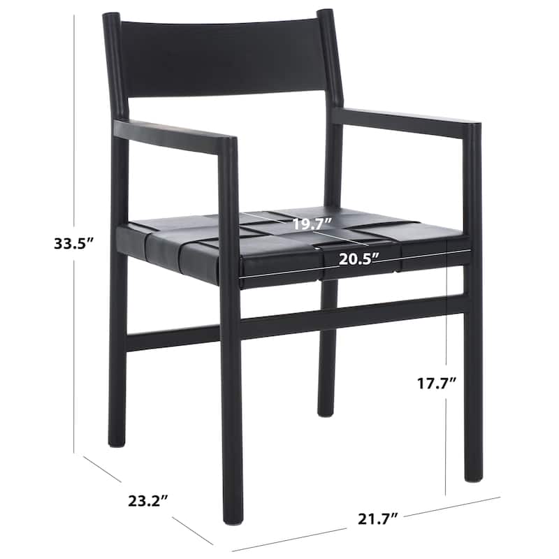 SAFAVIEH Couture Devnie Solid Wood Woven Dining Chair, Fully Assembled - 22"W x 23"D x 34"H