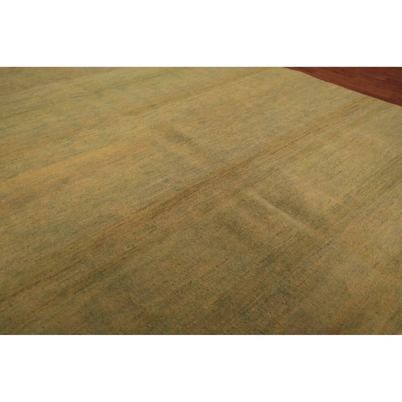 Green & Yellow Gabbeh Modern Oriental Area Rug Handmade Wool Carpet - 5'5" x 7'4"