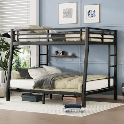Metal Full XL over Queen Bunk Bed