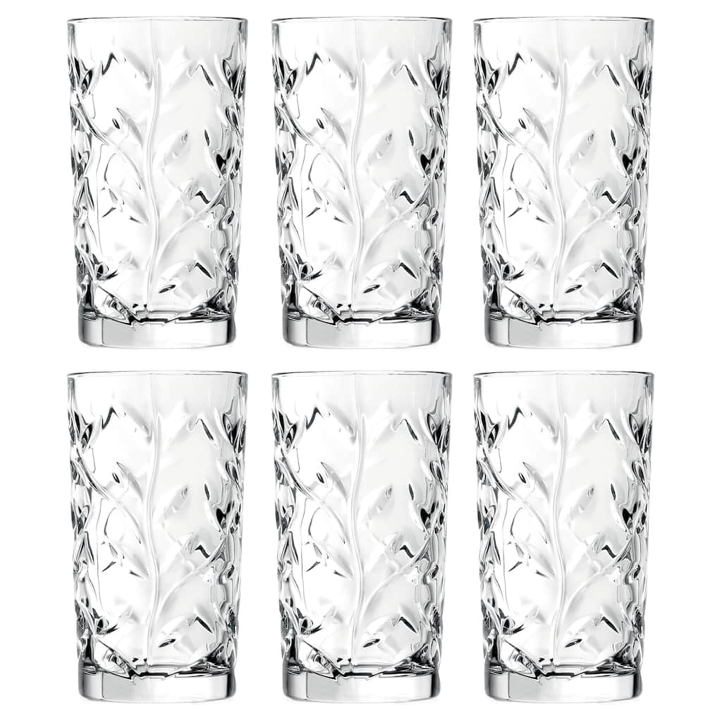 Majestic Gifts Inc. Crystal Glass Highball Tumblers -11.6 Oz.-Set/6 - 8.5"x 2.25"