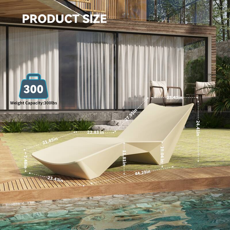 Outdoor Pool Lounger Chair Ergonomic S-Curve Recliner